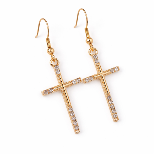Radiant Cross Dangle Earrings